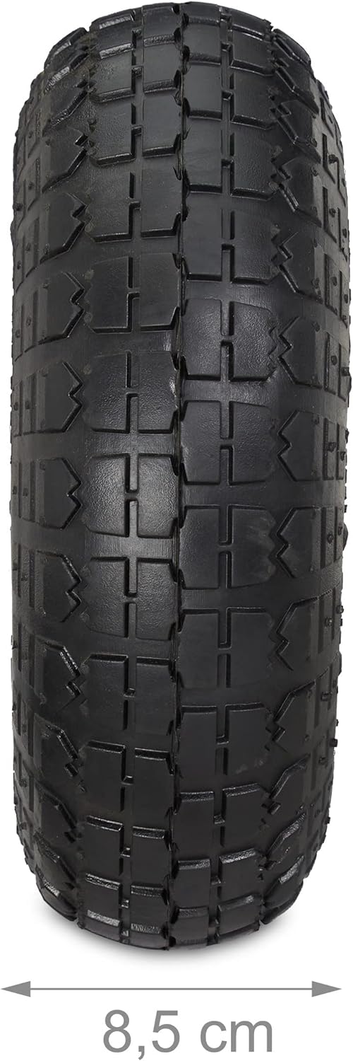 Relaxdays 2X Sackkarrenrad 4.1/3.5-4, luftbereifte Ersatzräder für Bollerwagen, 16mm Achse, 136kg, 2