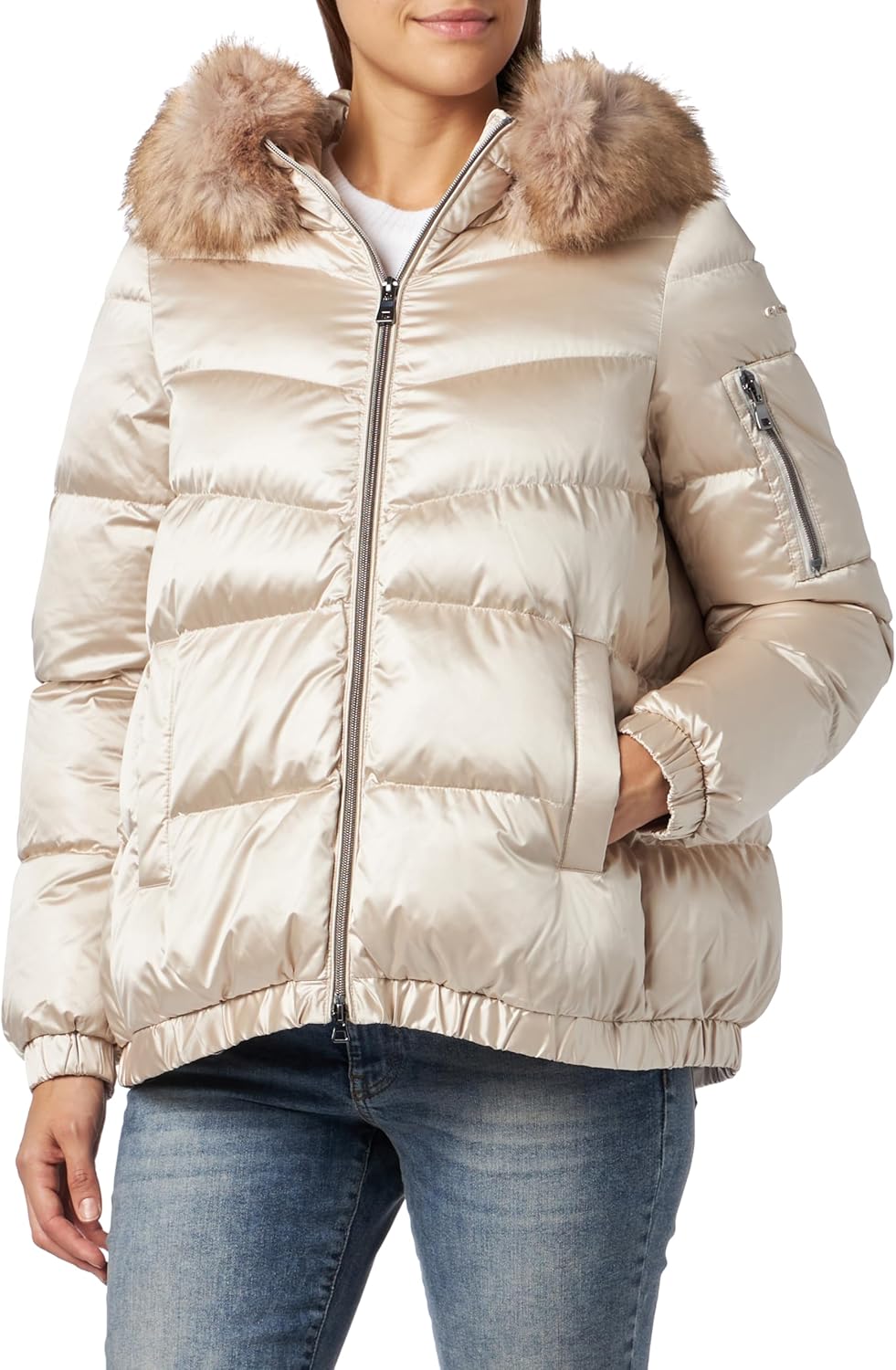 Geox Damen W Backsie Jacket 46 MOONBEAM, 46 MOONBEAM