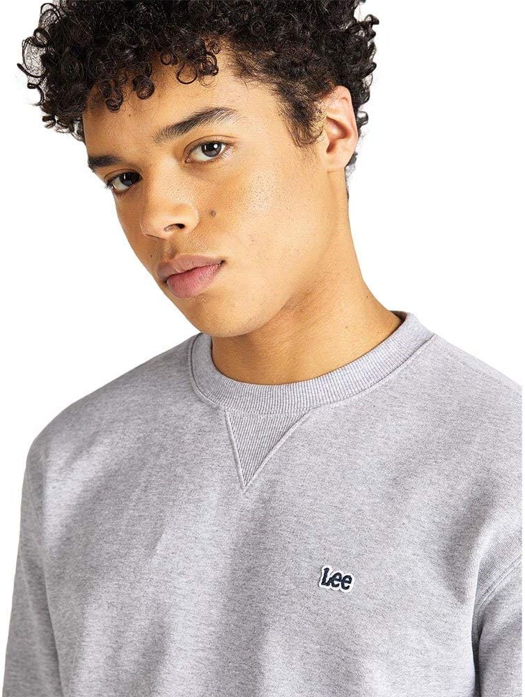 Lee Herren Plain Crew SWS Sweatshirt, Grey Mele