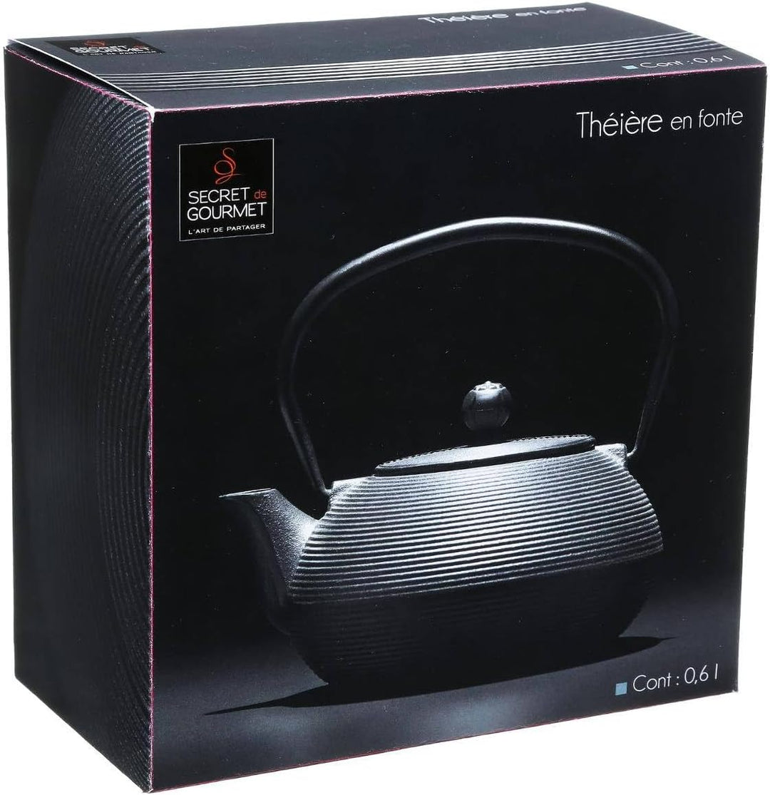SECRET DE GOURMET Teekanne Gusseisen 600 ml (16 x 14 x 9 cm) (Grau), Grau