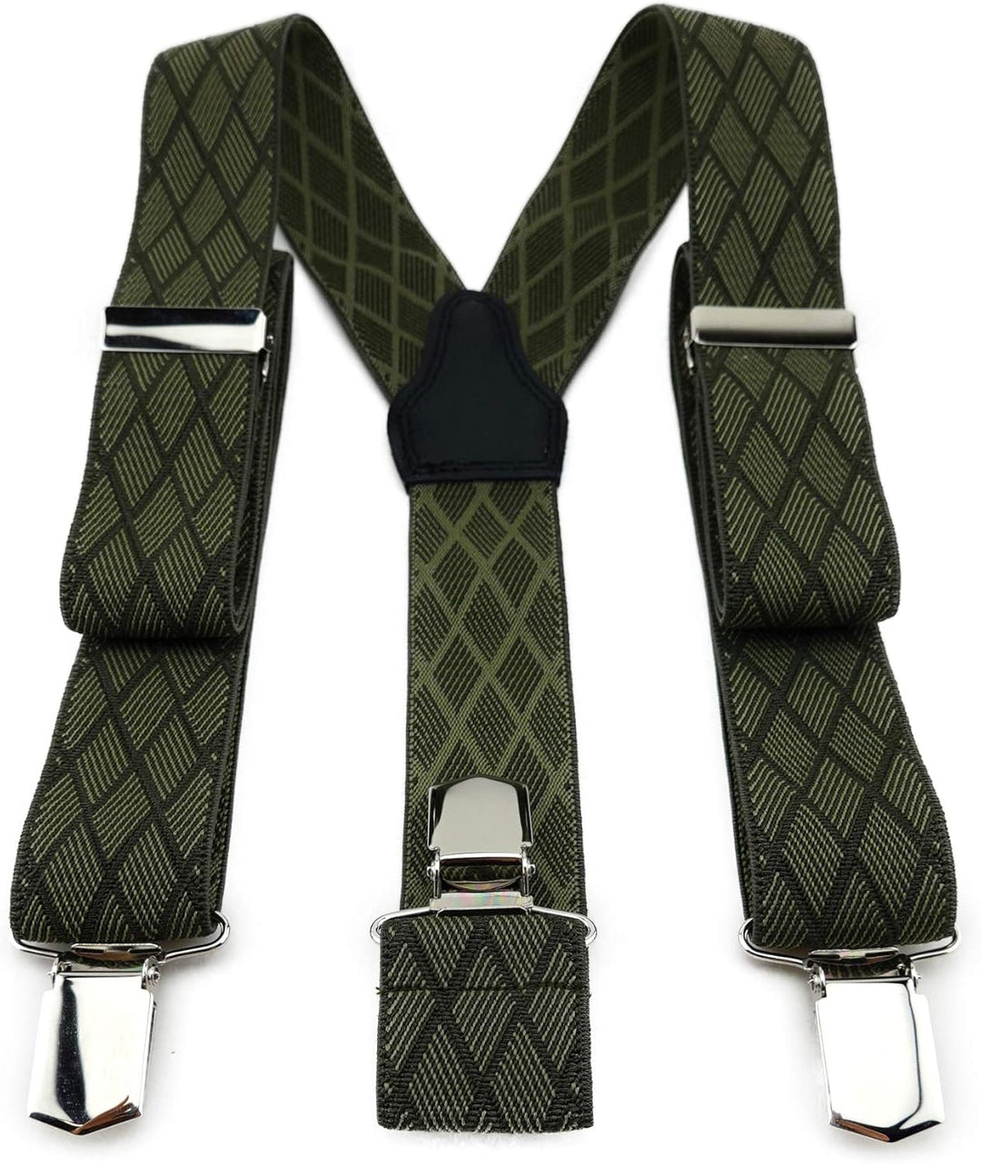 TigerTie Unisex Hosenträger in Y-Form mit 3 extra starken Clips - Farbe in kariert - hochwertige Ver