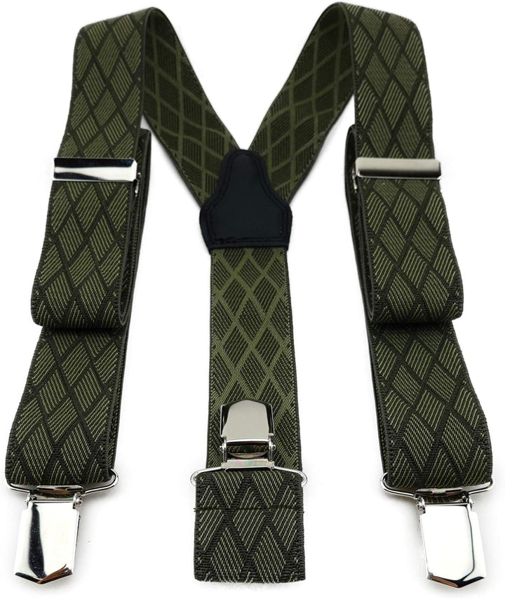 TigerTie Unisex Hosenträger in Y-Form mit 3 extra starken Clips - Farbe in kariert - hochwertige Ver
