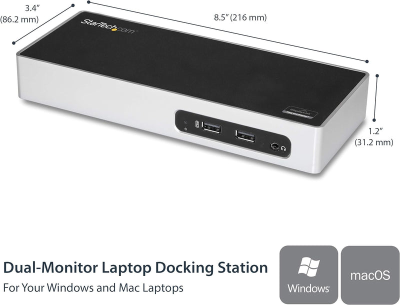 Dual Monitor USB 3.0 Docking Station - Notebook Dockingstation mit HDMI- und DVI/VGA Video - 6 Port