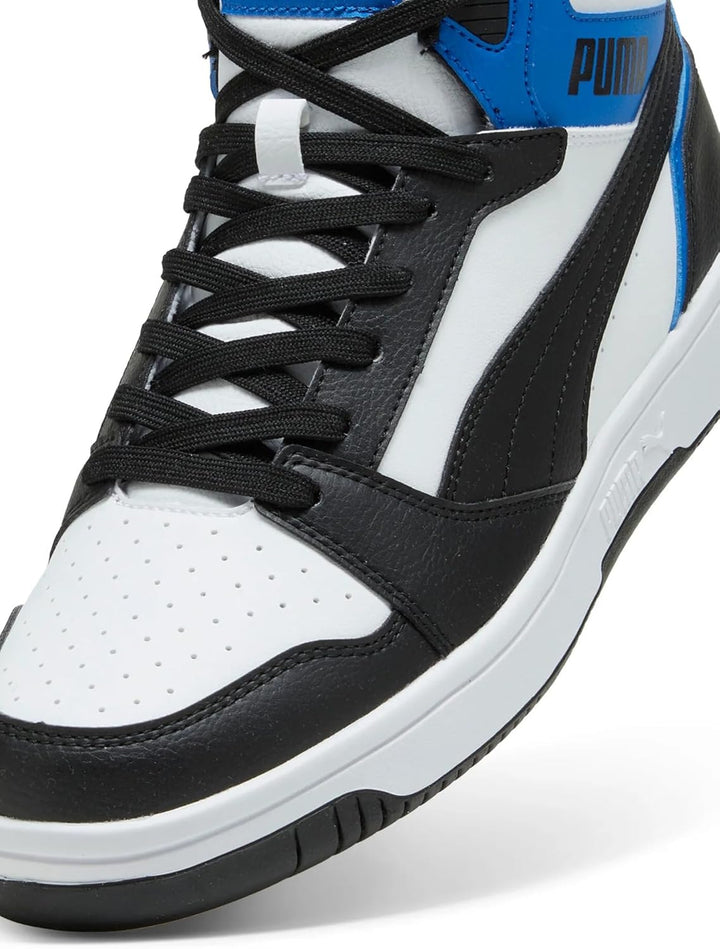PUMA Unisex Rebound V6 Sneaker 37 EU Black White Team Royal, 37 EU Black White Team Royal