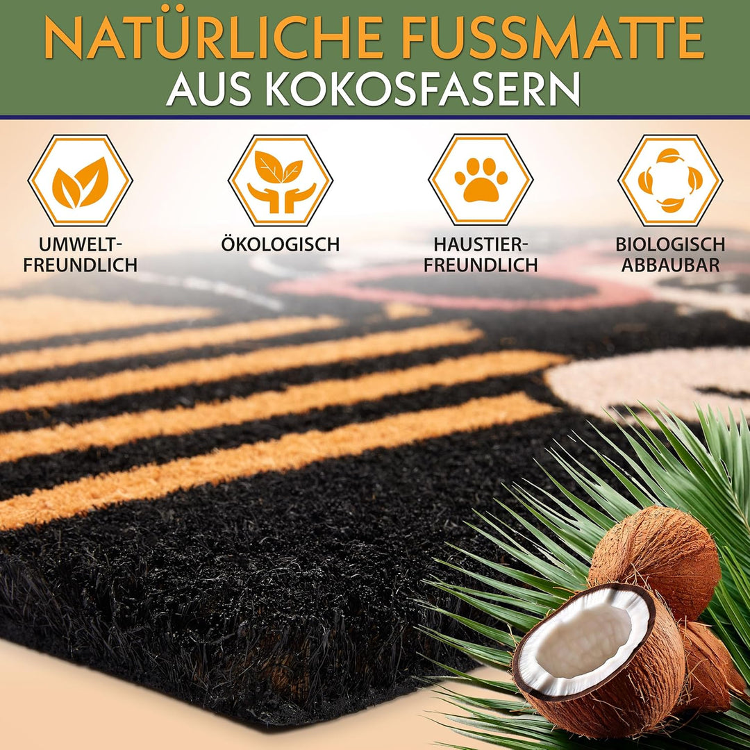 BRUBAKER Fussmatte für Aussen und Innen - Hund mit Sonnenbrille - 45 x 75 cm Schmutzfangmatte aus 10