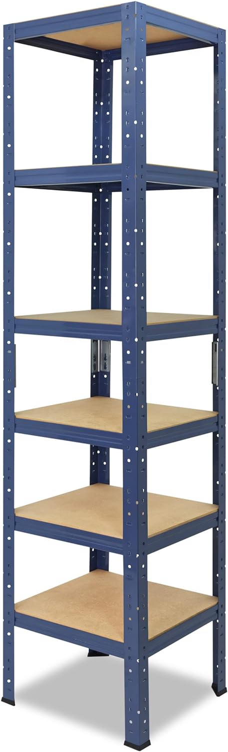 shelfplaza® 200x30x30cm Home Schwerlastregal blau/Metallregal mit 6 Böden/Kellerregal Metall, Garage