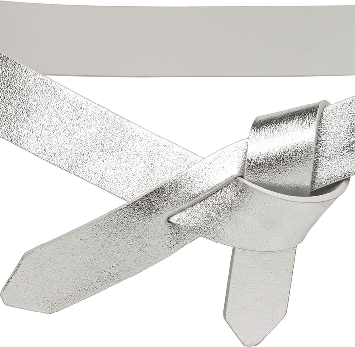 Caspar GU327 Damen Leder Taillengürtel 95 [für Körperumfang 91-95 cm] Silber, 95 [für Körperumfang 9