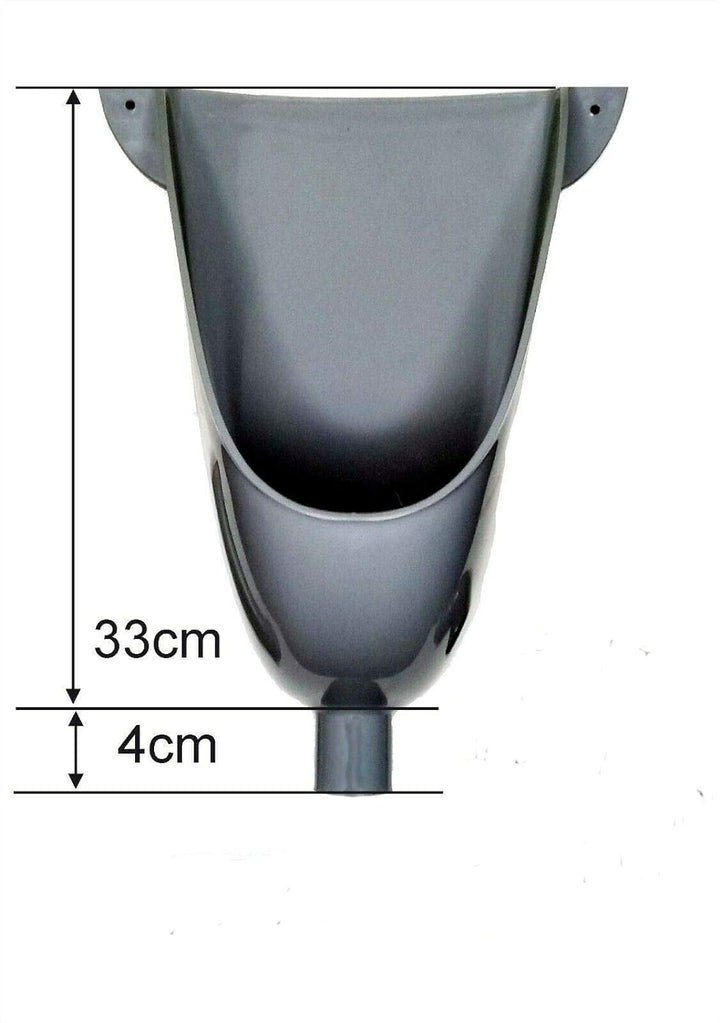 Varile Kunststoff Urinal glänzend, Pissuar Wasserlos für WC Kabinen Grau, Grau