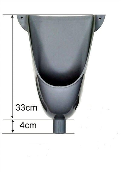Varile Kunststoff Urinal glänzend, Pissuar Wasserlos für WC Kabinen Grau, Grau