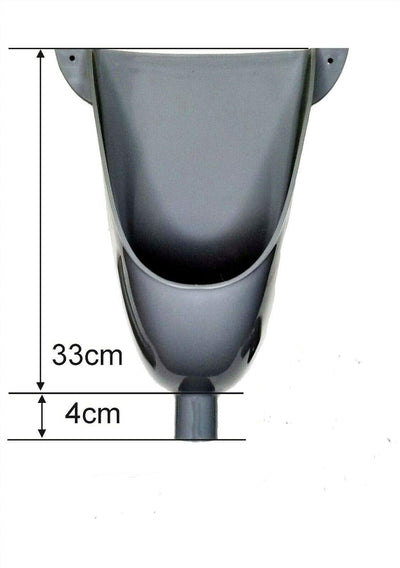 Varile Kunststoff Urinal glänzend mit 2 m Ablaufschlauch, Pissuar Wasserlos, WC Kabinen, Urinalbecke