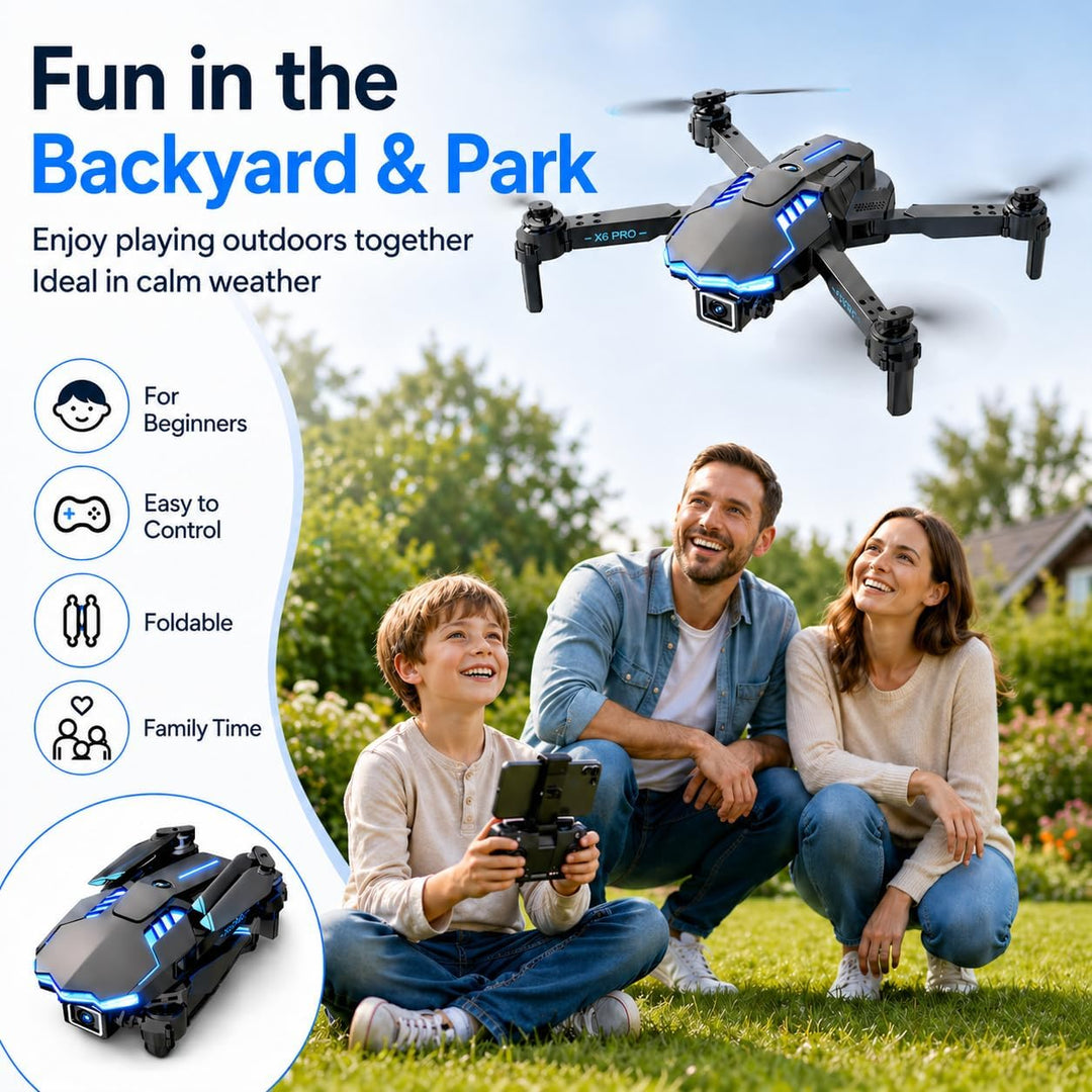 Drohne mit Kamera 1080P für Kinder, Bürstenlosem Motor RC Quadcopter für Anfänger, Start mit einem K
