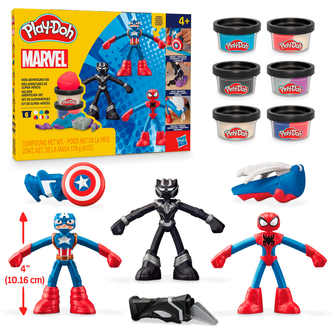 Play-Doh Marvel Helden Abenteuer-Set Action-Figuren Spielset, Marvel Helden Abenteuer-Set