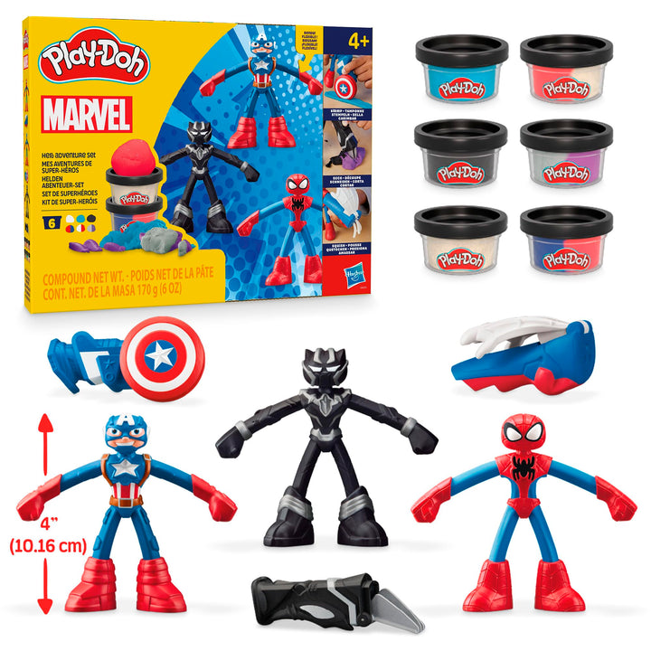 Play-Doh Marvel Helden Abenteuer-Set Action-Figuren Spielset, Marvel Helden Abenteuer-Set