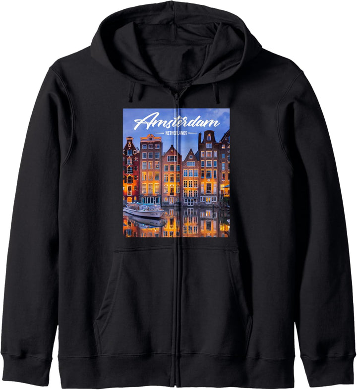Die ikonische Skyline von Amsterdam Kapuzenjacke