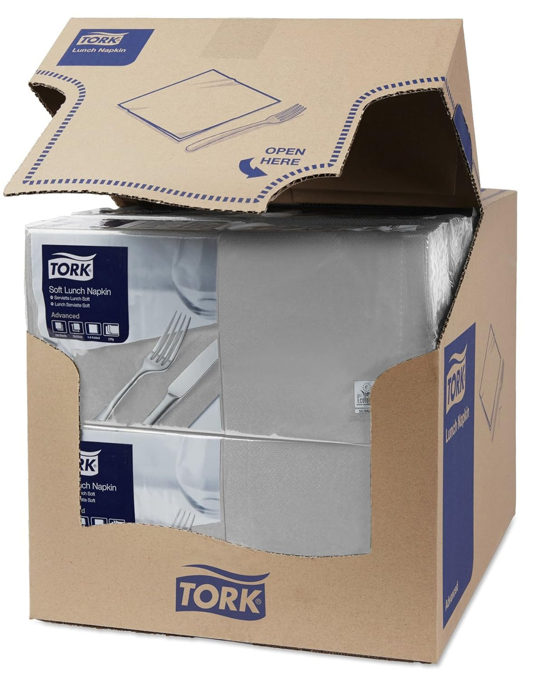 Tork 477869 Soft Lunchservietten Grau / 3lagige, saugfähige Papierservietten in Grau / Vielfältig ve