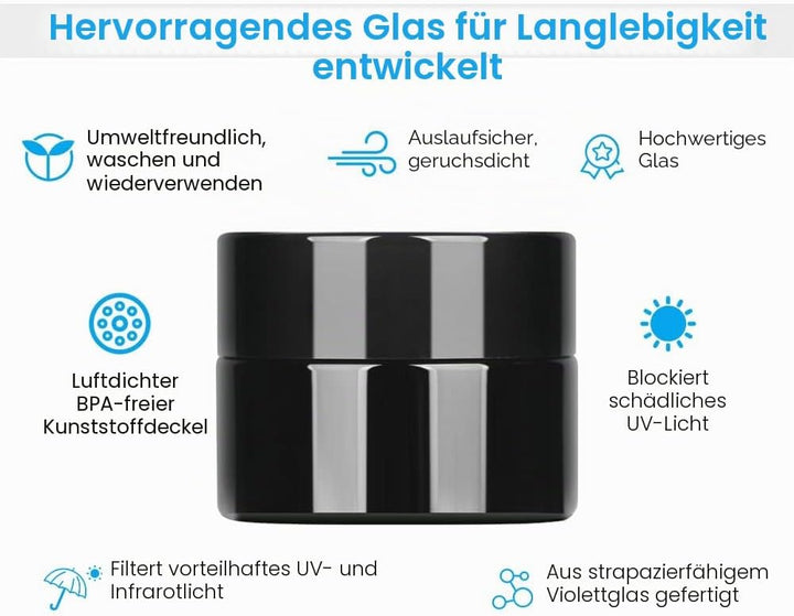 MOFIST 5 g dicke, schwarze UV-Schutz, kleine Gläser mit Deckel, 5 ml, Konzentrat, Gläser für luftdic