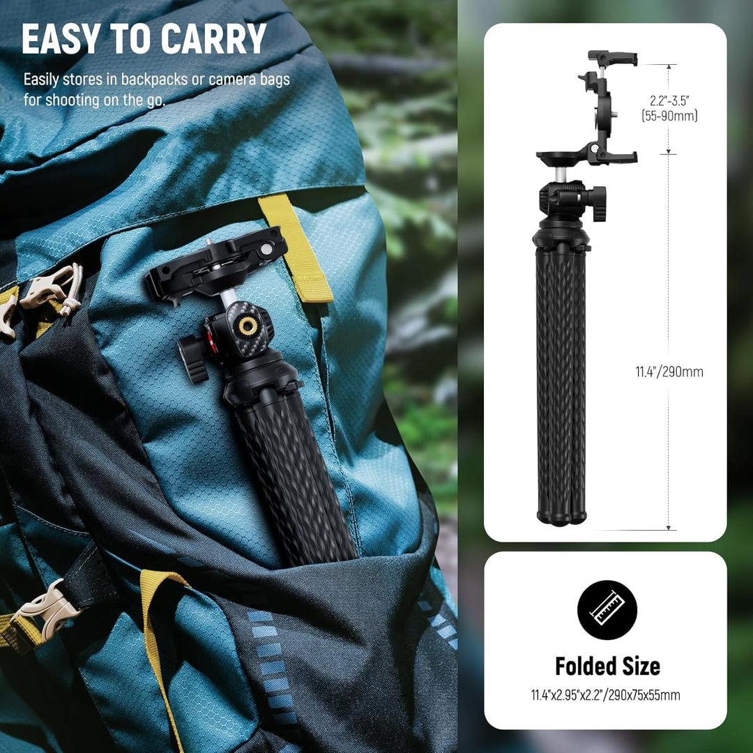 NEEWER Stativ Flexibel Fernbedienung Mini Kamera Handystativ mit Handy Halterung, Action Kamera Adap
