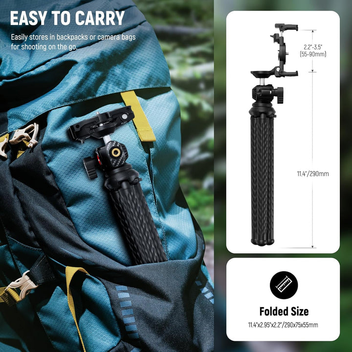 NEEWER Stativ Flexibel Fernbedienung Mini Kamera Handystativ mit Handy Halterung, Action Kamera Adap