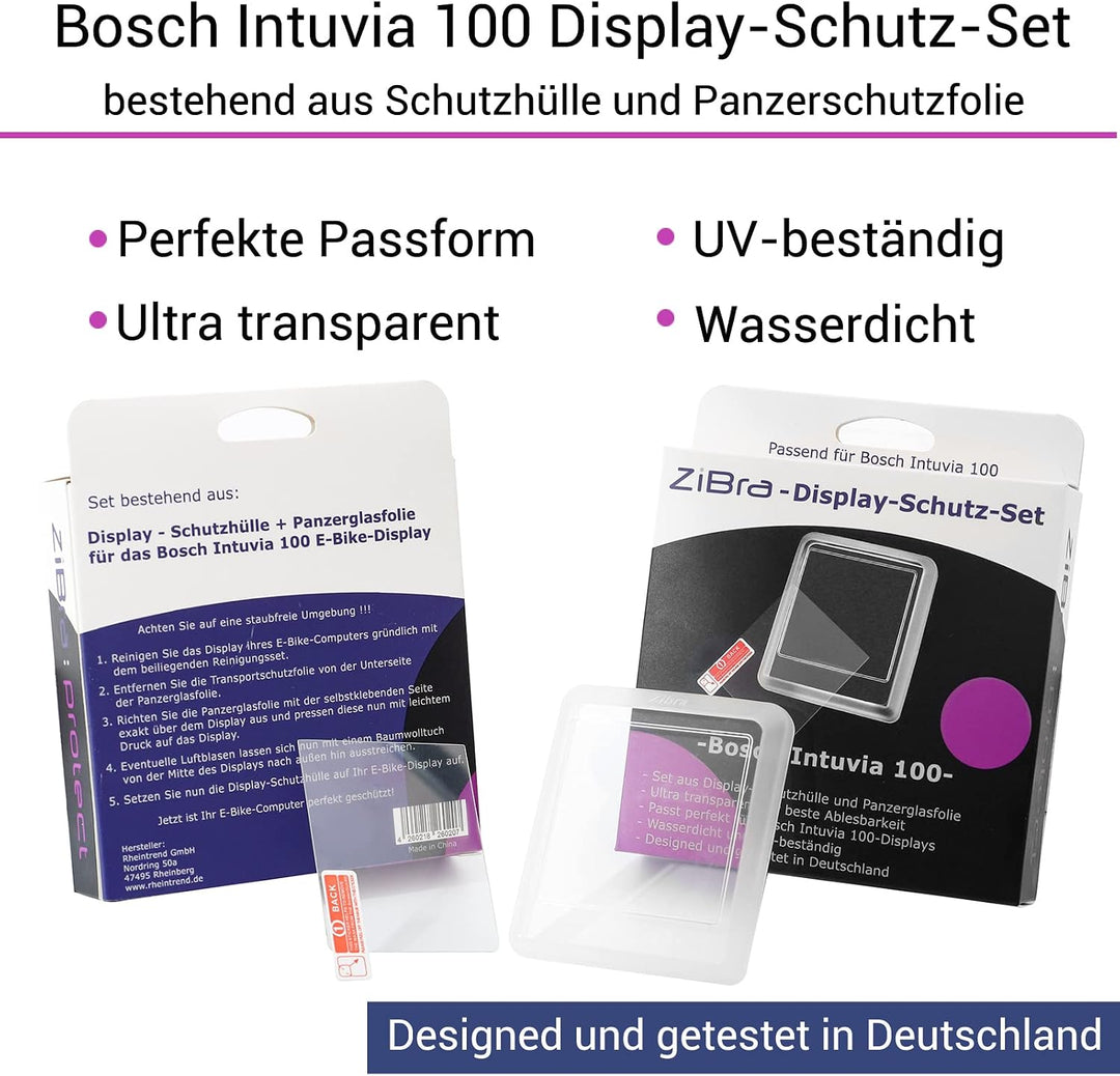 ZiBra Displayschutz Set Schutzhülle passend für Bosch Intuvia 100 (BHU3200)