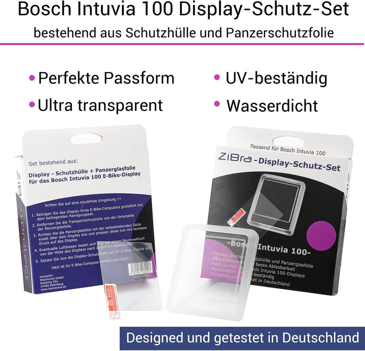 ZiBra Displayschutz Set Schutzhülle passend für Bosch Intuvia 100 (BHU3200)