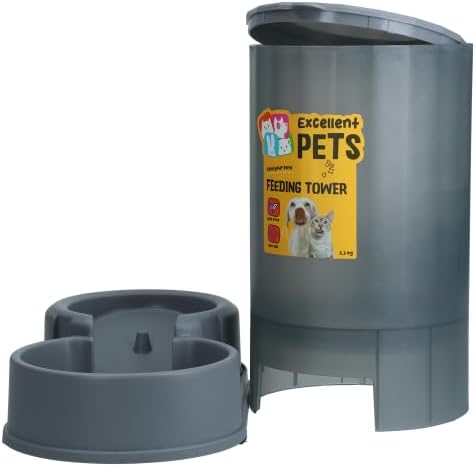 Futterturm von Excellent Pets – für 2,3 kg Trockenfutter – Futterstation für Haustiere – Futterturm