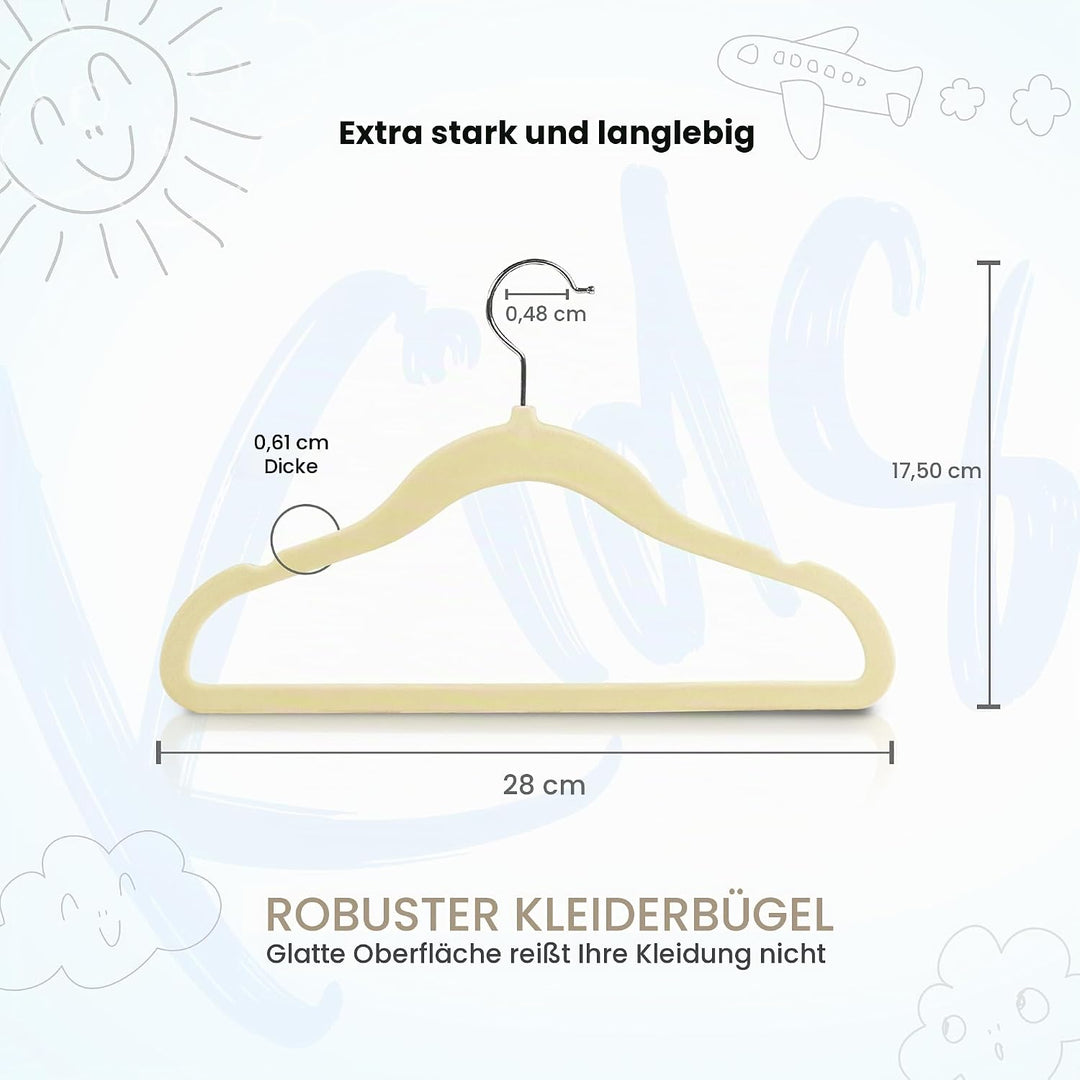 Utopia Home Kinder-Kleiderbügel aus Samt (30 Stück) – 27,9 cm (11 Zoll) robuster Baby-Kleiderbügel –