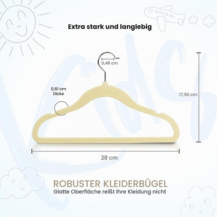 Utopia Home Kinder-Kleiderbügel aus Samt (30 Stück) – 27,9 cm (11 Zoll) robuster Baby-Kleiderbügel –