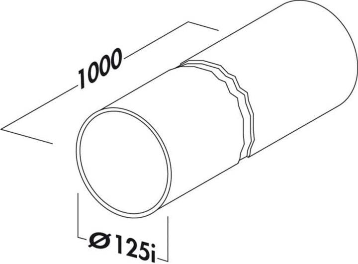 Naber R-1000 System 125 Rundrohr, weiss