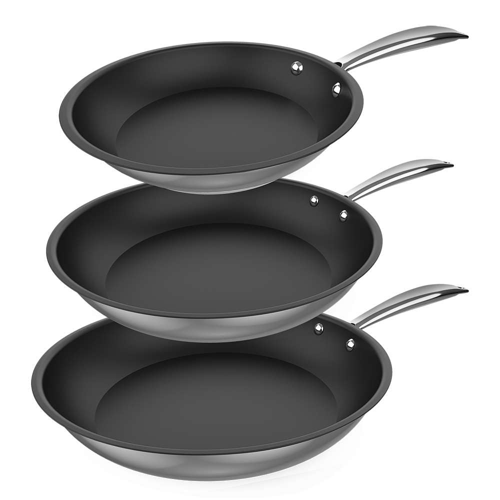 Cecotec Pfannenset Polka Classy 20-24-28 Bucket Set Stahl Durchmesser 20-24-28 cm, Edelstahl 18/10,