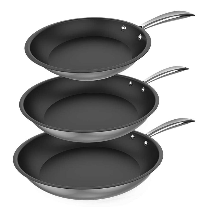 Cecotec Pfannenset Polka Classy 20-24-28 Bucket Set Stahl Durchmesser 20-24-28 cm, Edelstahl 18/10,
