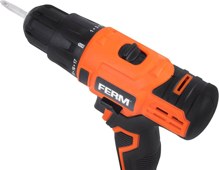 FERM AX-Power Akku-Bohrschrauber 20V – 36 Nm, 2-Gang Getriebe, 2,0 Ah Li-Ion Akku, Schnellspannbohrf