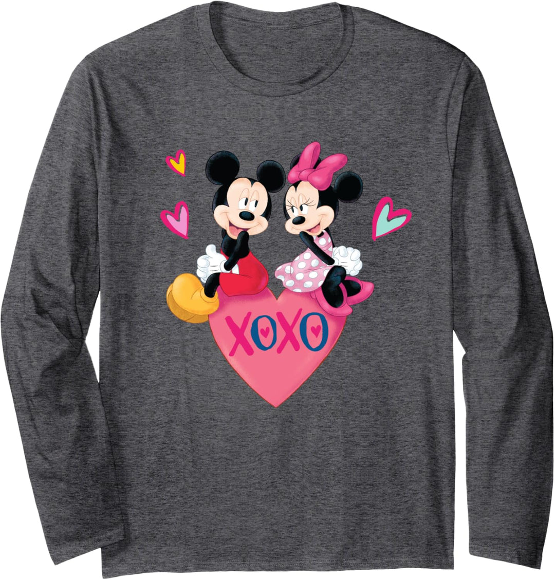 Disney Mickey Mouse and Minnie XOXO Valentine's Day Langarmshirt