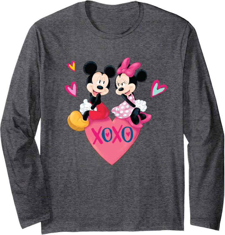 Disney Mickey Mouse and Minnie XOXO Valentine's Day Langarmshirt