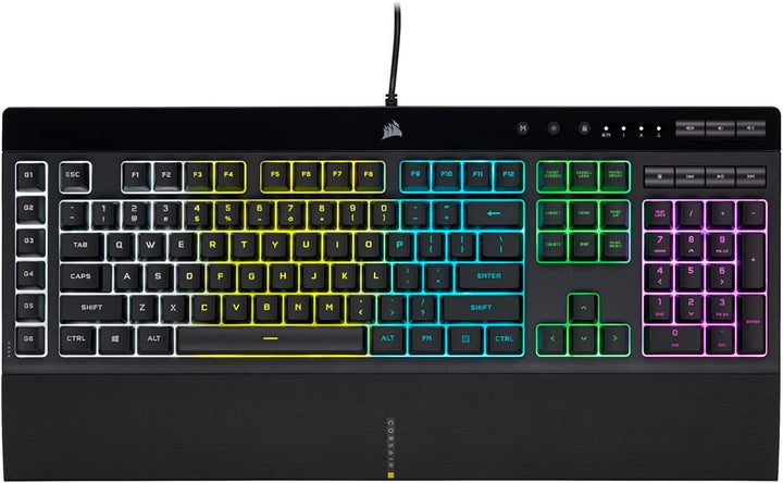 Corsair K55 RGB PRO Kabelgebundene Membran-Gaming-Tastatur (Dynamische RGB-Hintergrundbeleuchtung) Q