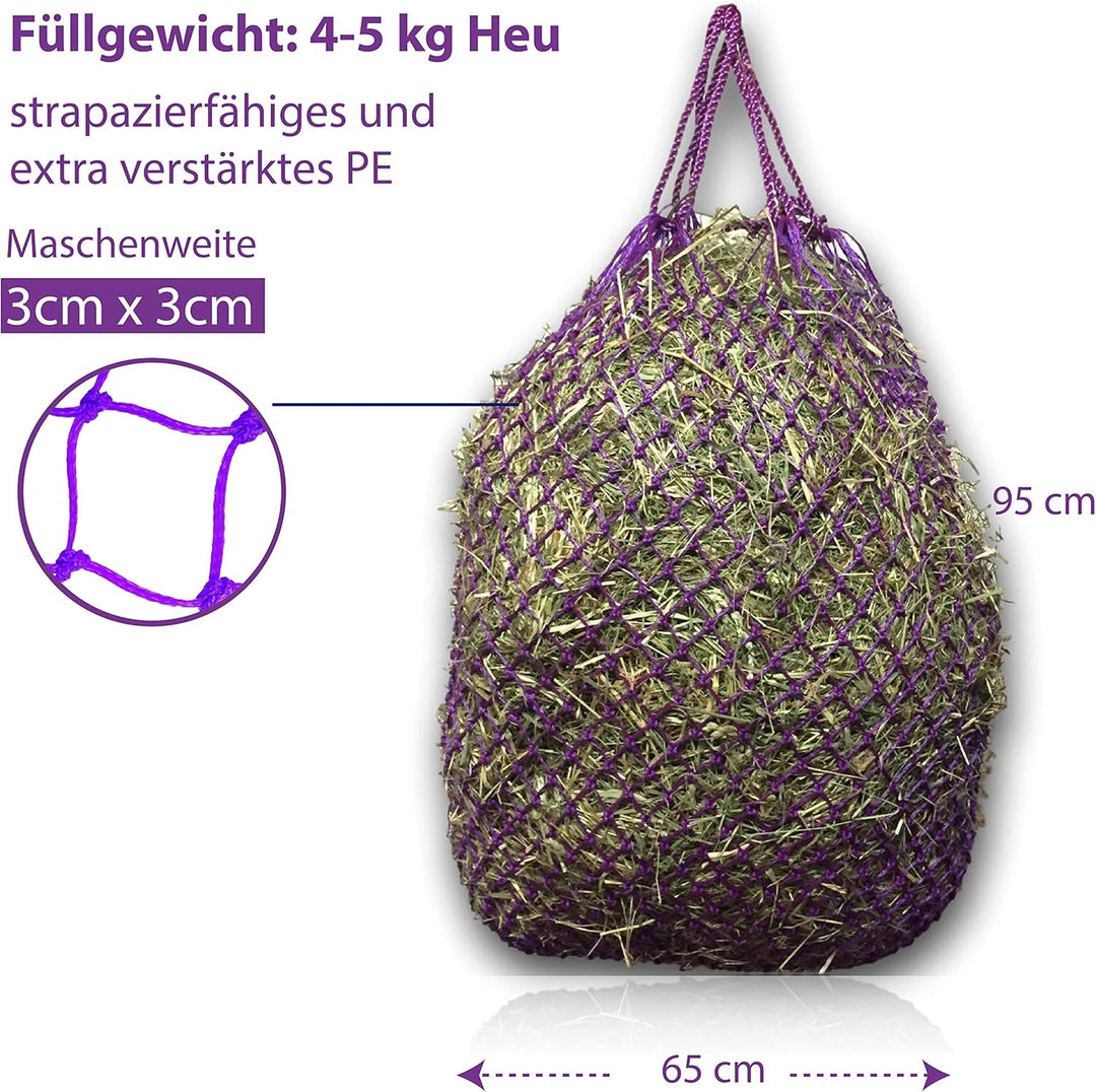 Pferdelinis Heunetz für Pferde, Heunetz engmaschig optimal zur Beschäftigung für Pferde 3x3 Heutasch