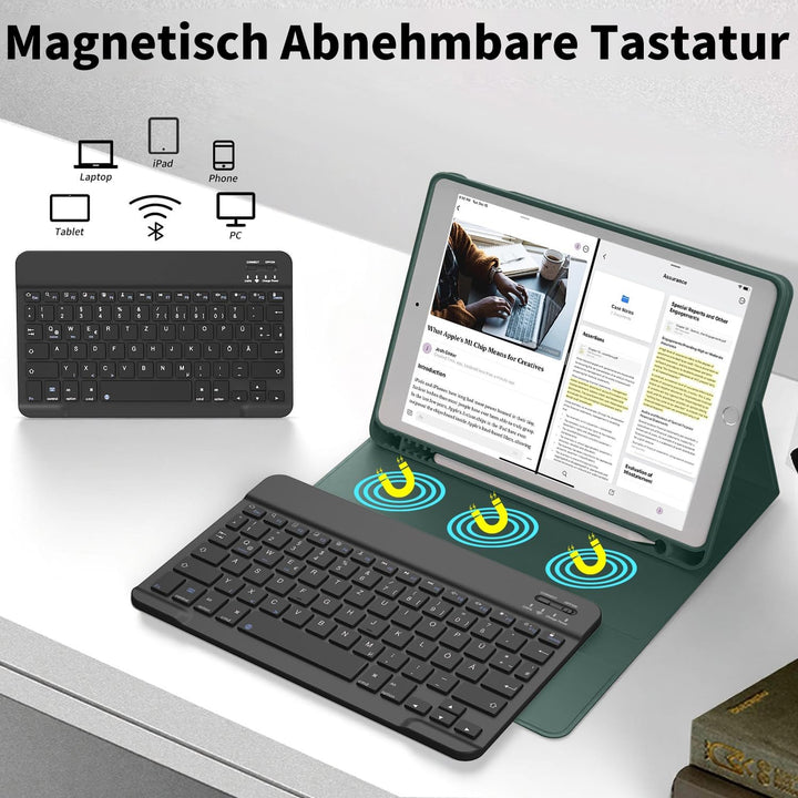 aoub Hülle mit Tastatur für iPad 9. Generation/iPad 8. Generation/iPad 7. Generation, für iPad 10,2