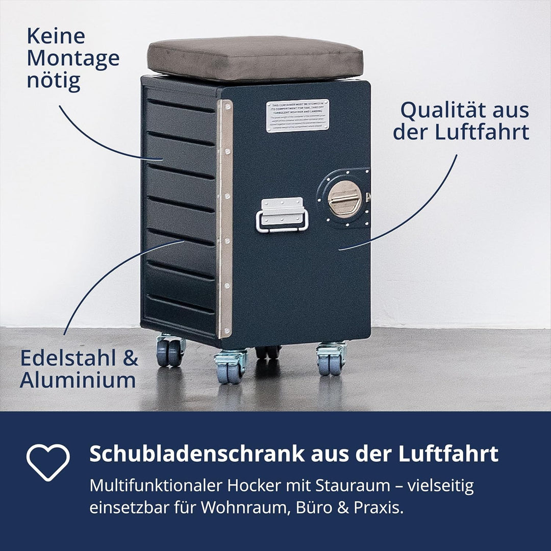 Hocker Schubladenschrank, Rollcontainer, Metallschrank, Büroschrank, Industrial Möbel, Aktenschrank