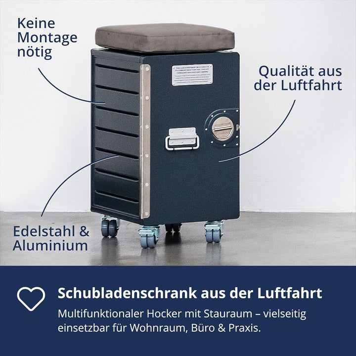Hocker Schubladenschrank, Rollcontainer, Metallschrank, Büroschrank, Industrial Möbel, Aktenschrank