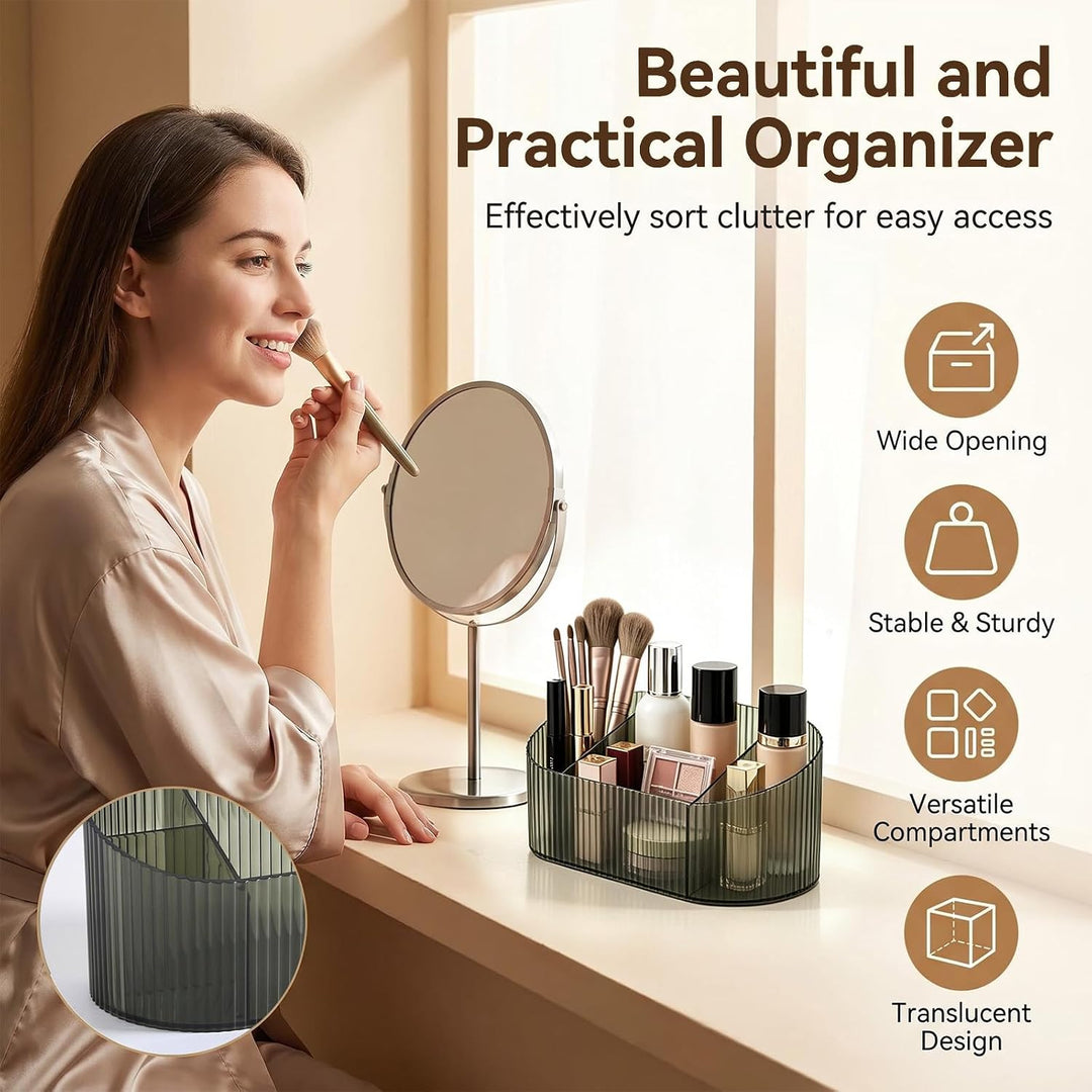 Acryl Kosmetik Organizer mit 5 Fächern, Grosse Kapazität Schminktisch Aufbewahrung, Praktischer Pins