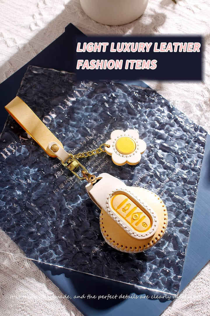 HIBEYO Autoschlüssel Hülle passt für BMW Mini Schlüssel hülle Nebelwachsleder Schutzhülle für Mini F