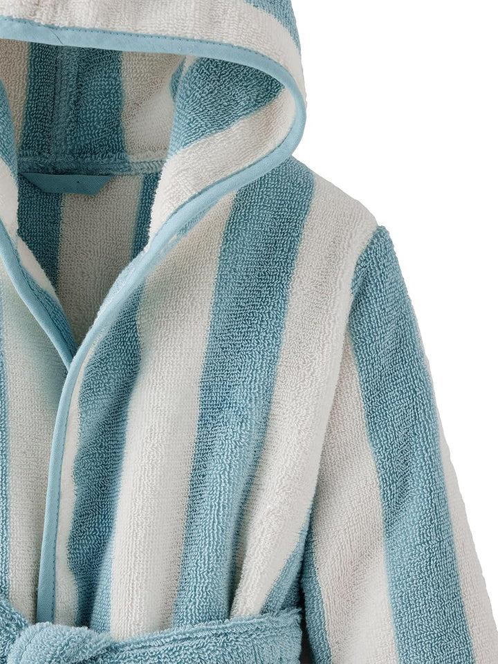 Vertbaudet Kinder Bademantel Capsule STRANDKORB, mit Recycling-Baumwolle blau gestreift 4 Jahre, bla