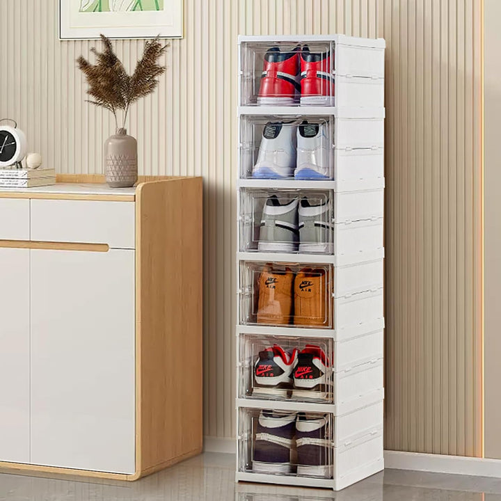 Schuhboxen Transparent Faltbar Shoe Box Schuhkarton Sneaker Regal Schuh Aufbewahrung Organisierer Or