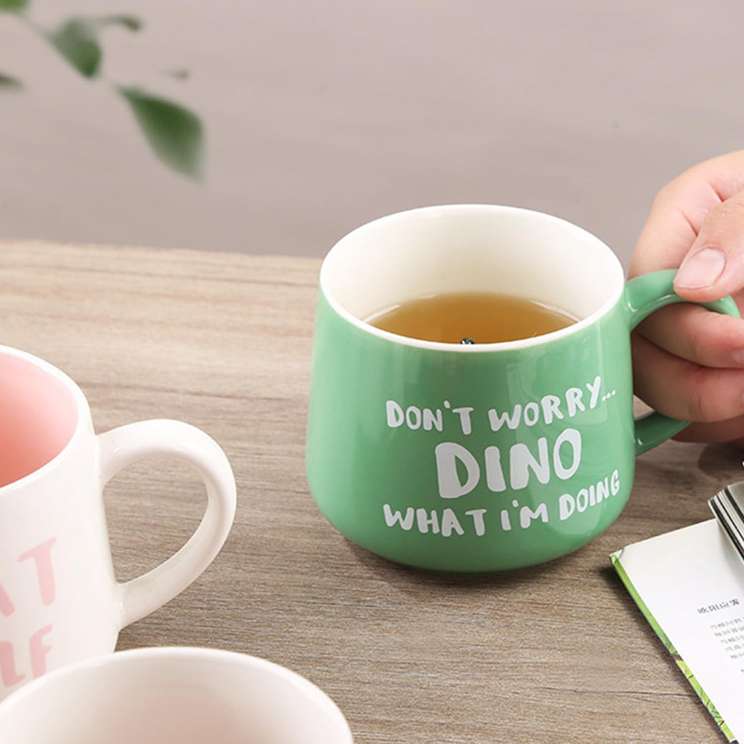 Disoza Dino Tasse Dinosaurier 3d Tassen Geschenke für Frauen Dino Becher Süsse Tasse mit Figur Innen