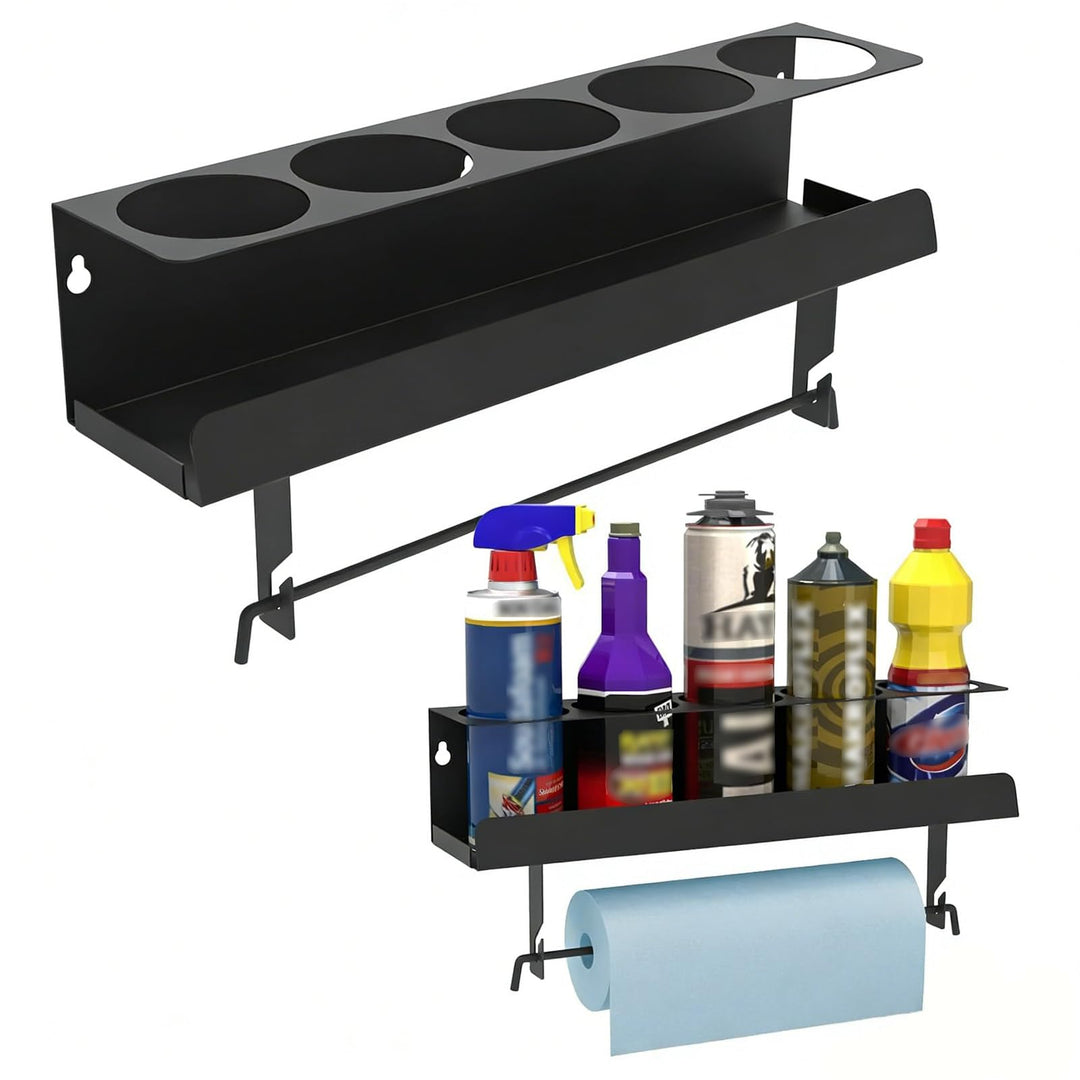 Dosenhalter-Wandregal für Sprühflaschen - 5-Loch Metall Sprühdose Organizer Rack, Spraydosen-Organiz