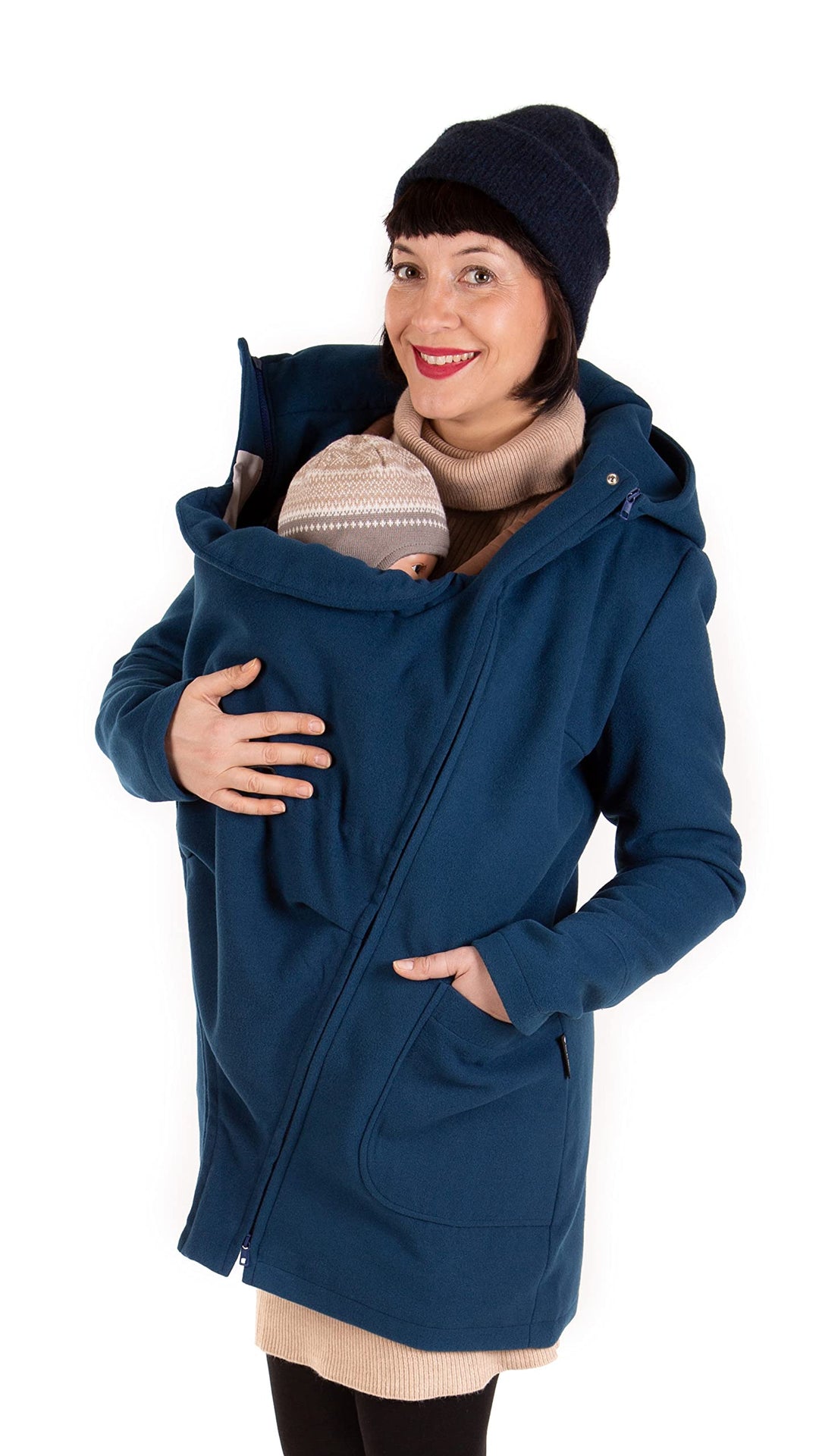 Viva la Mama - schicker Umstands- und Tragemantel für den Winter - VALENTIN M Petrolblau, M Petrolbl