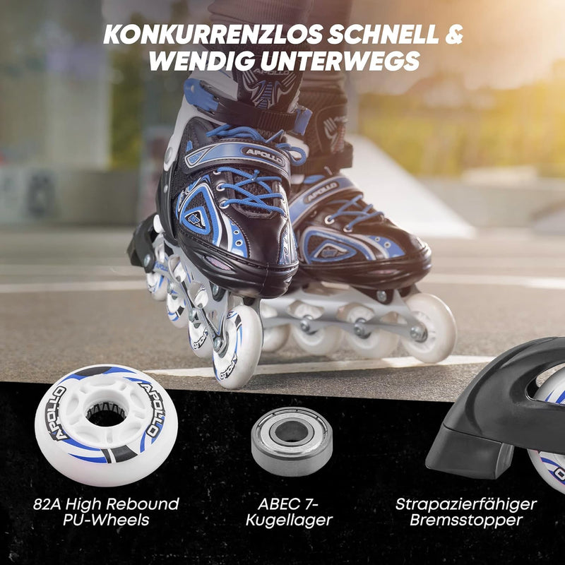 Apollo Super Blades, grössenverstellbare Inline Skates für Damen und Kinder, Inliner für Erwachsene,