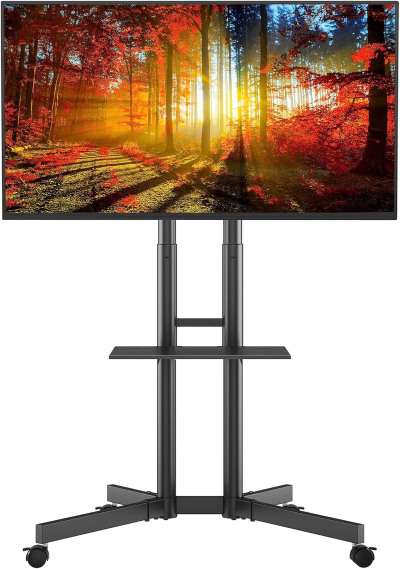 BONTEC TV Ständer mit Rollen TV Wagen Fernsehständer Höhenverstellbar für 32-85 Zoll LCD LED OLED Pl