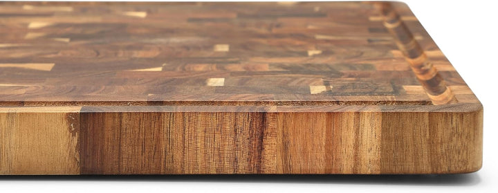 Zayiko Stirnholz Schneidebrett aus Akazie – Massives Holzbrett gross 53 × 38 × 3 cm – mit Saftrille