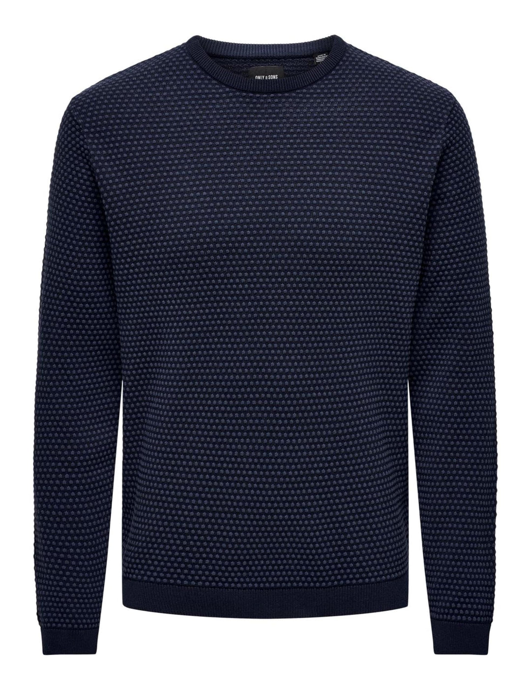 ONLY &amp; SONS Herren Strickpullover ONSTapa Herrenpulli mit Struktur L Navy Blazer/Mood Indigo Dots, L