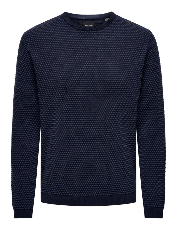 ONLY &amp; SONS Herren Strickpullover S Navy Blazer/Mood Indigo Dots, S Navy Blazer/Mood Indigo Dots